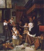 Jan Steen The Feast of St Nicholas Sweden oil painting artist